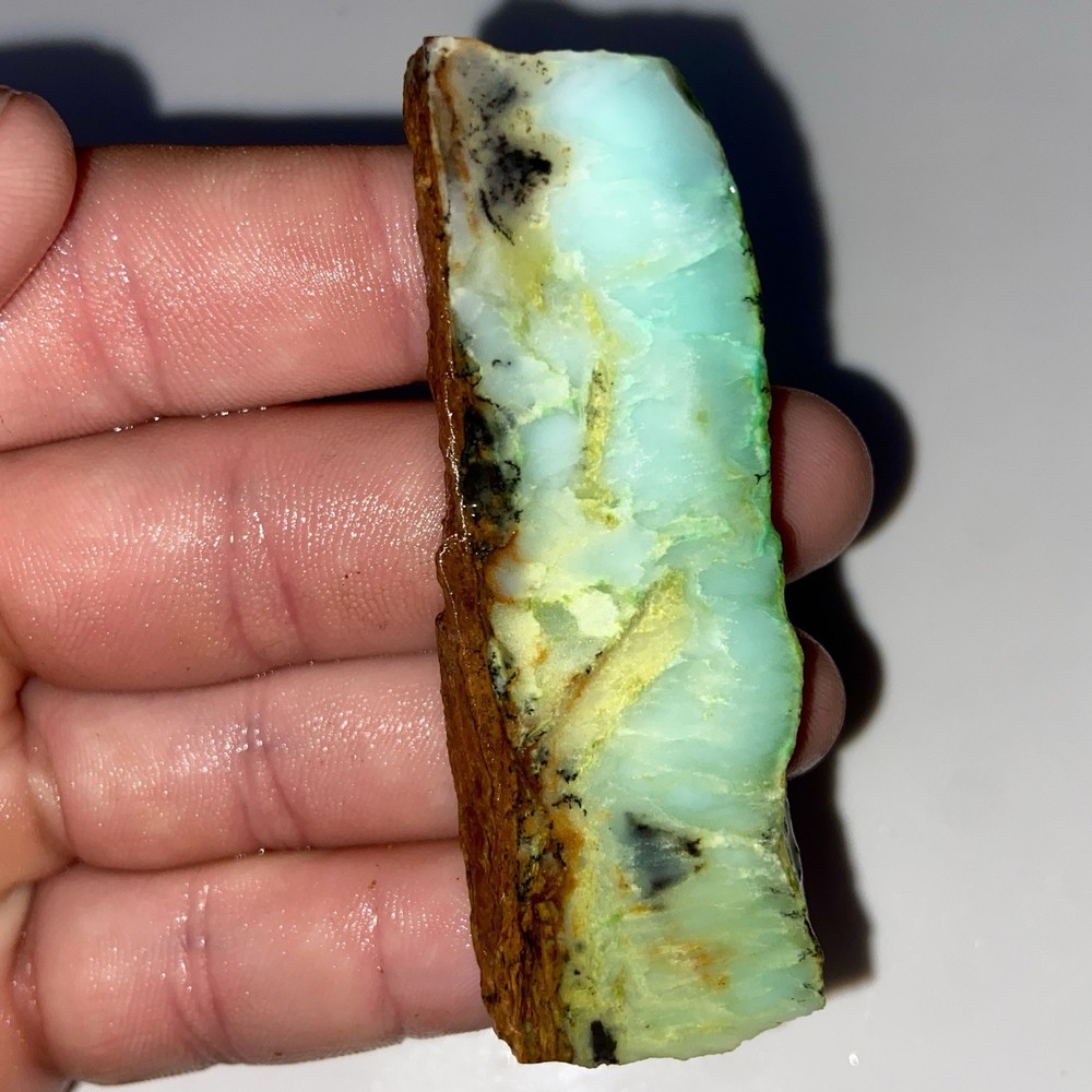Electrifying Blue Chrysoprase Rough Slab 1.20 Oz