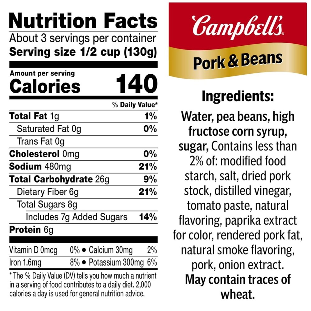 Bulk 14.8oz Pork and Beans, 24 Pack