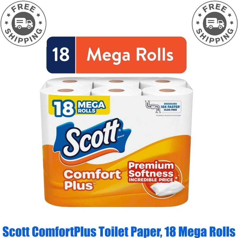 Scott ComfortPlus Toilet Paper, 18 Mega Rolls