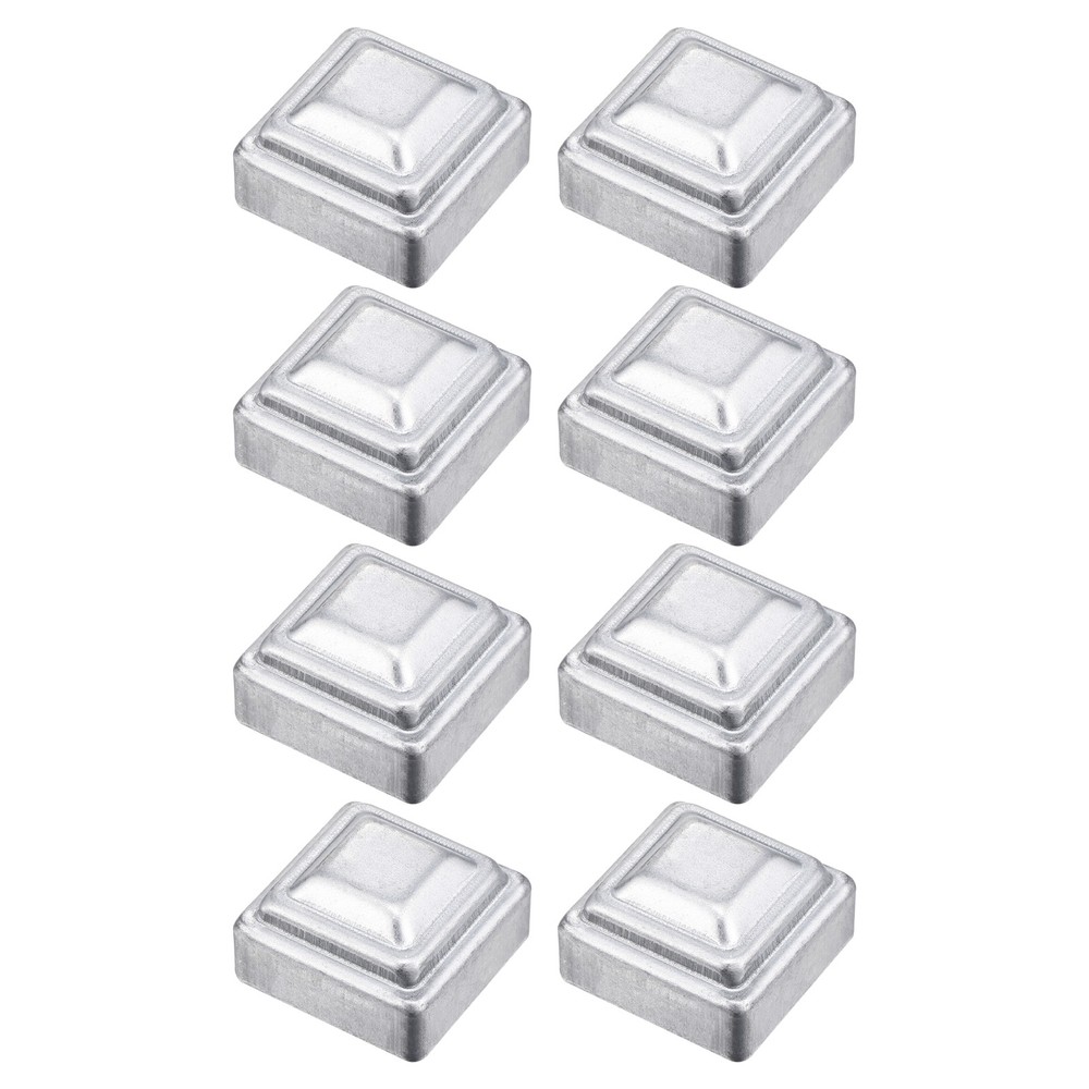 8Pcs Fence Post Cap, Galvanized Deck Post Caps Fit 1.3" x 1.3" Pipe, Silver