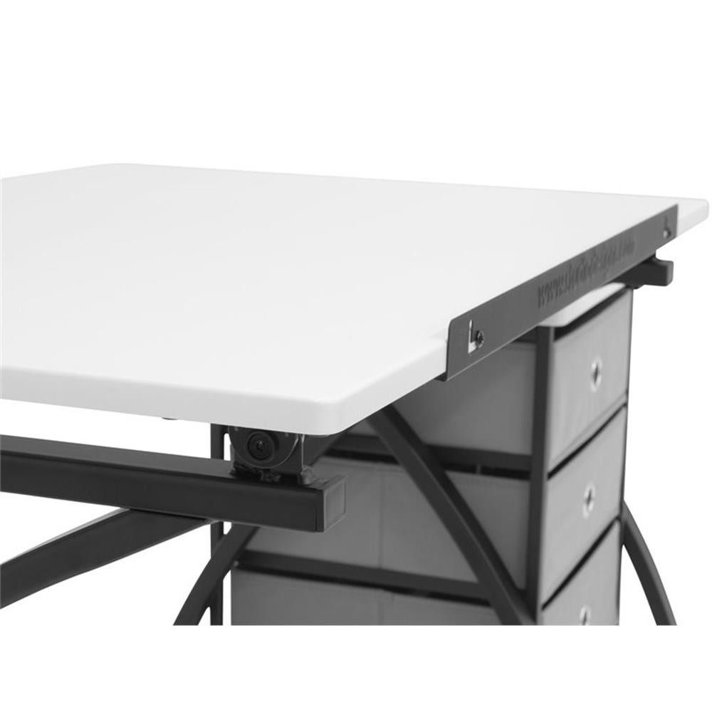 Studio Designs Comet Center Plus Drawing Table with Stool in Black and White