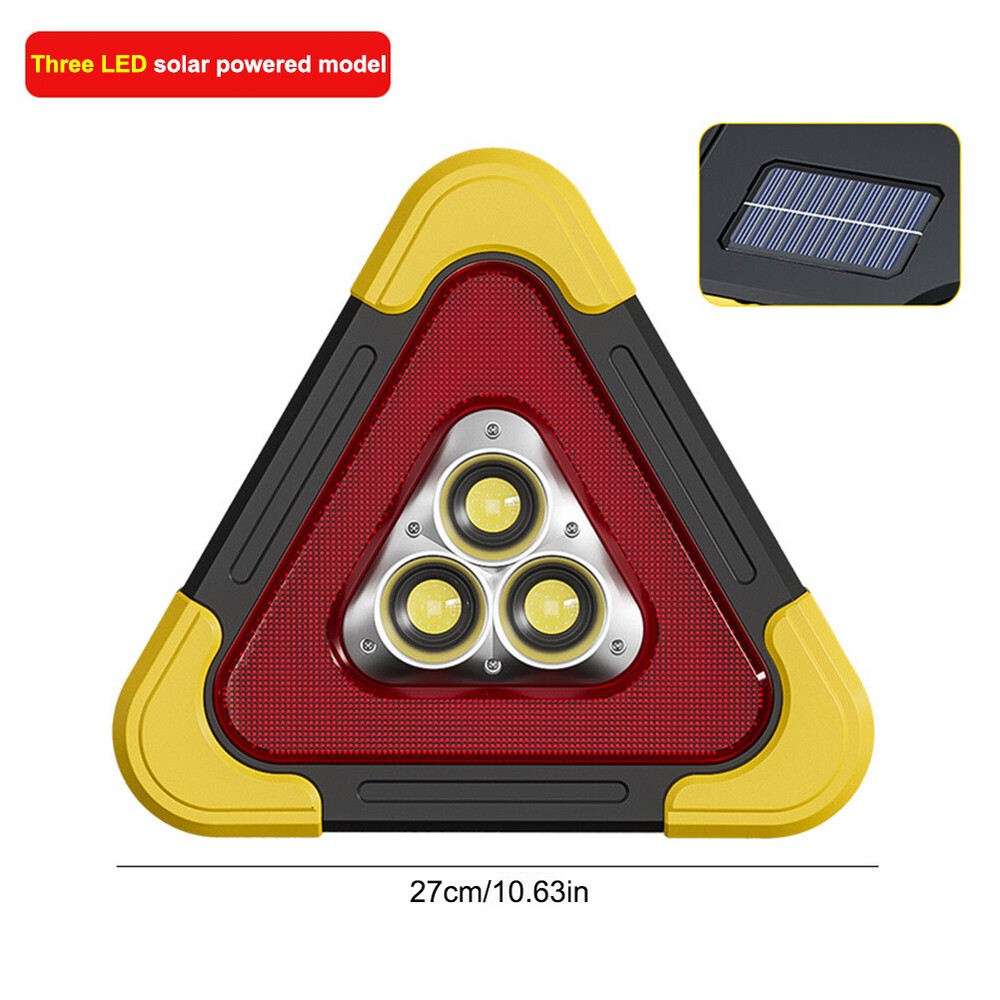 Solar Car Safety Triangle Emergency Light 5 Mode Warning Triangle LED Road Light