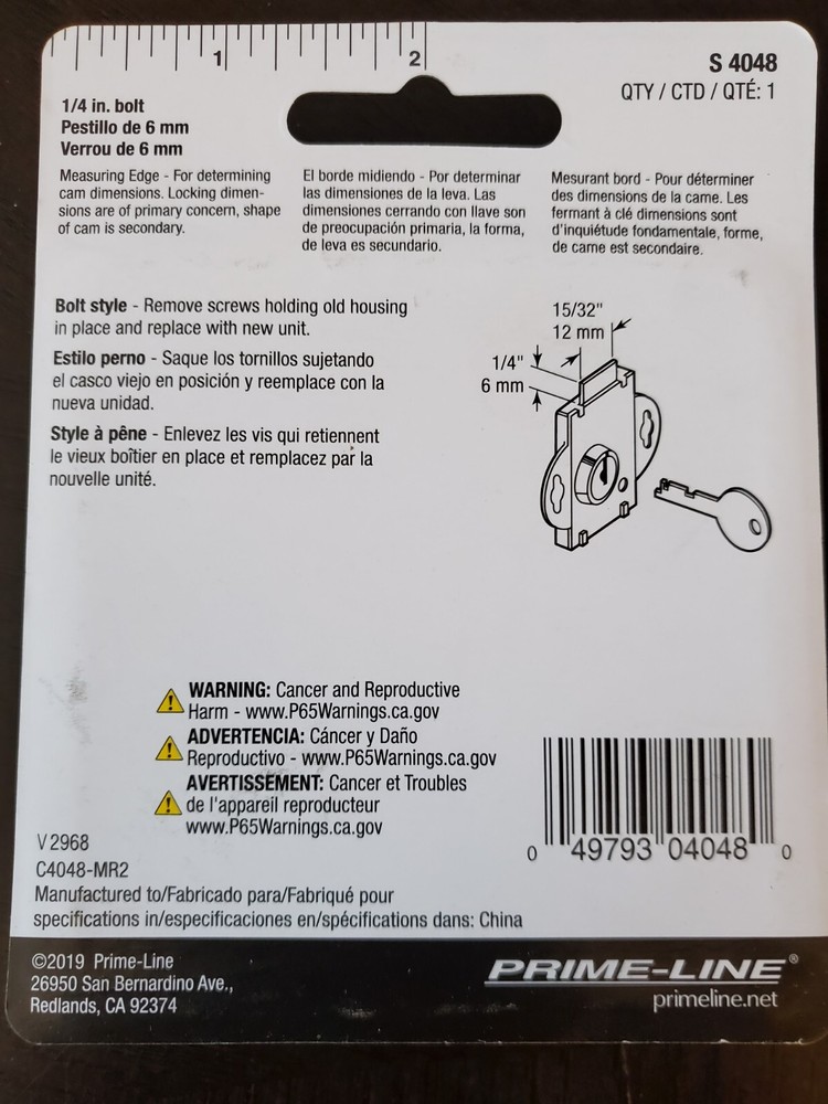 Mailbox Lock S 4048 For 1/4inche Bolt