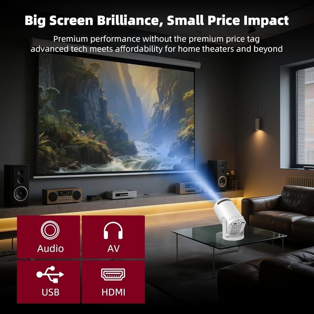Wireless Mini Projector with WIFI 6 and Bluetooth, 4K 1080P Support Portable ...