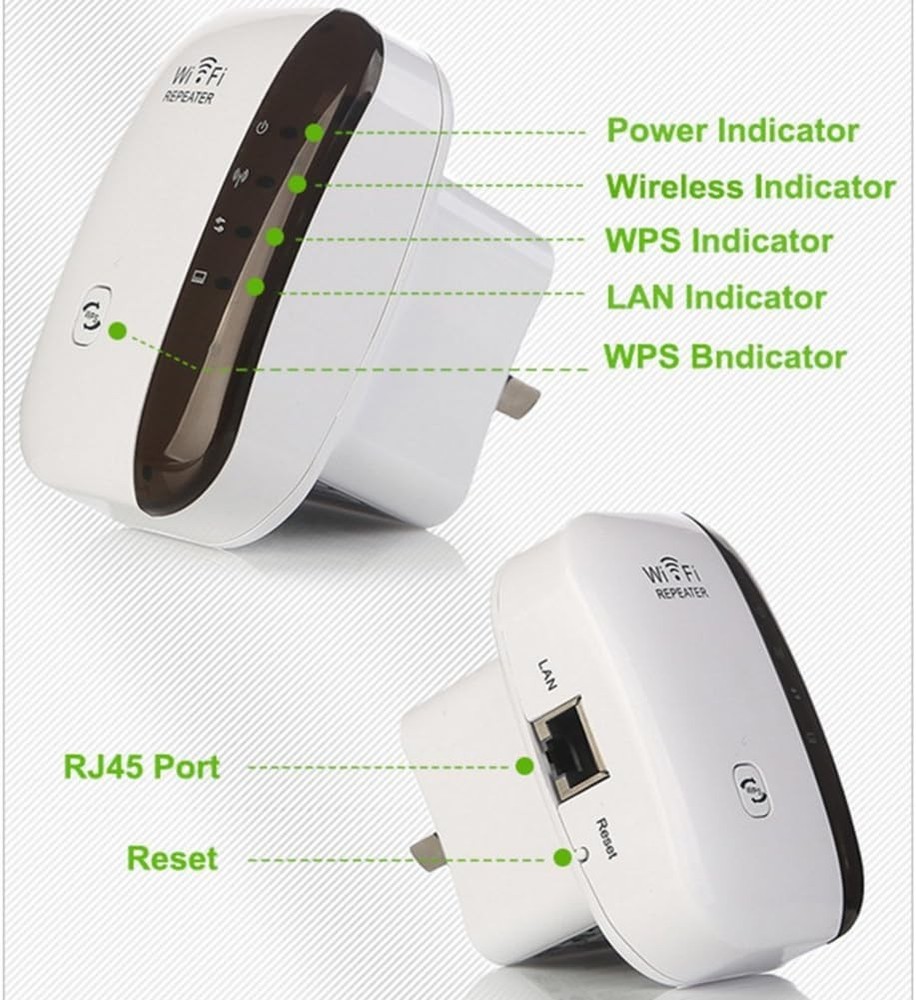WiFi Repeater, Wireless Range Extender, Mini Portable, 360 Degree WiFi Coverage