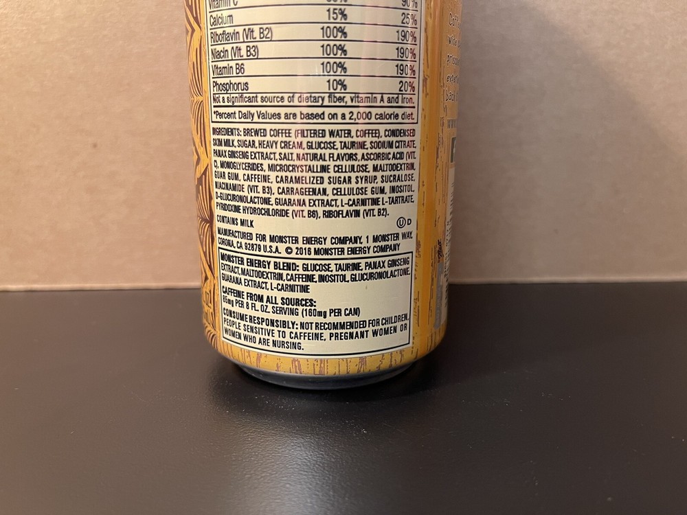 Monster Energy Java Salted Caramel Full 15oz Can Old 160mg Caffeine Version