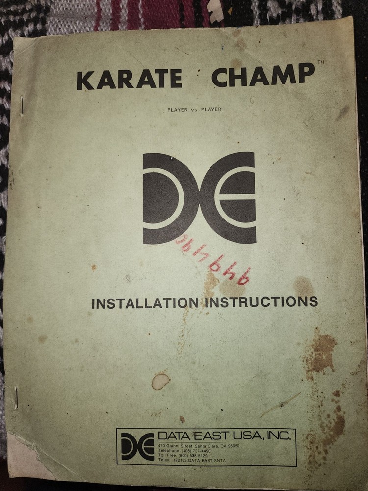 Karate Champ Arcade Manual Data East