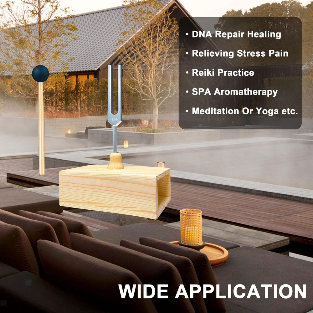 Tuning Fork Set Versatile Studios Portable Elegant Sturdy Wood Resonator Box