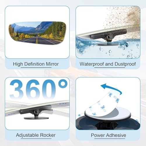 Blind Spot Mirrors 2 Pack, Frameless Side Mirror Blindspot Convex Slender-2pcs