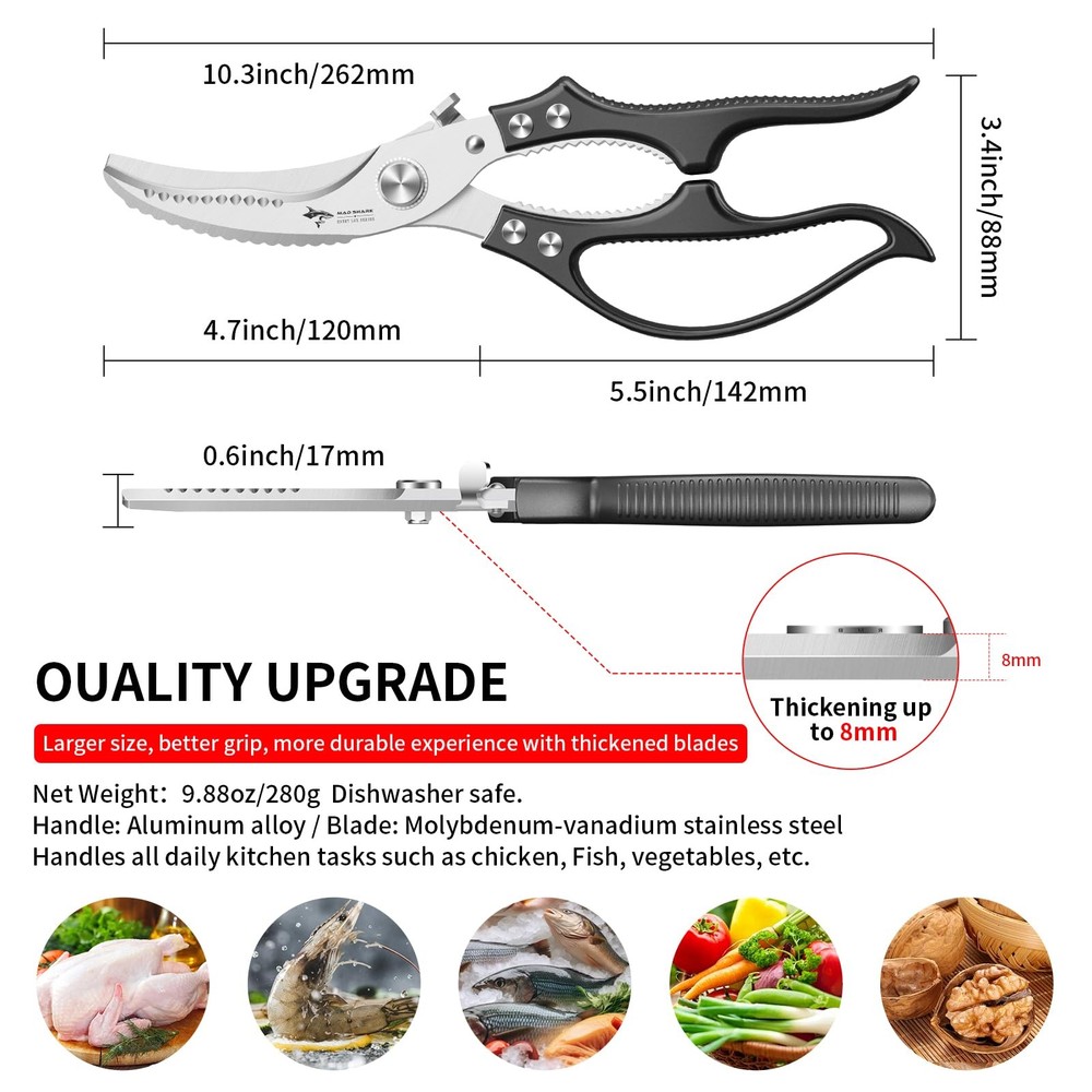 Professional Heavy Duty Poultry Shears - Kitchen Shears for Spatchcocking Chi...
