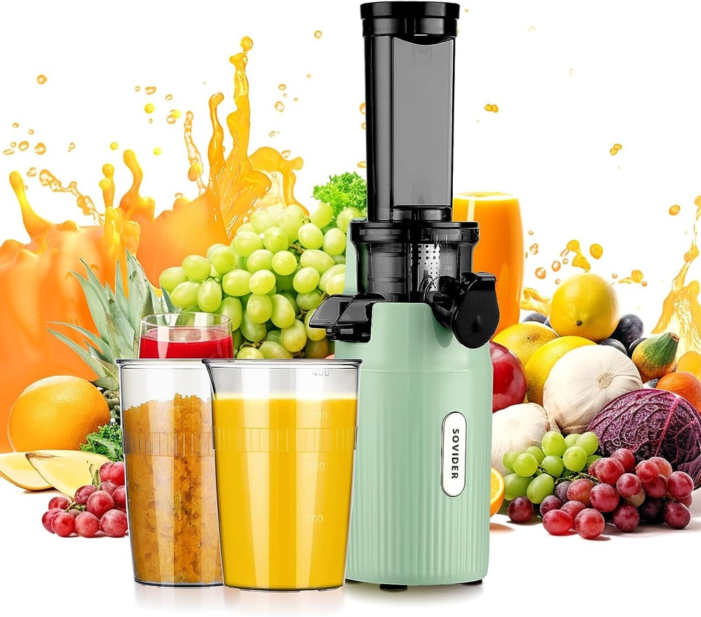 Compact Slow Juicer Machine Electric Juicer Cold Press Squeezer Vegetable 800ML