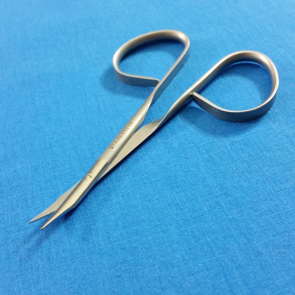 O.R GRADE RIBBON TYPE HANDLE STEVENS TENOTOMY MICRO SURGERY SCISSORS 4" CURVED