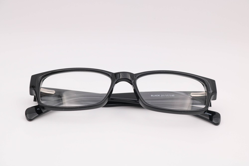 Modern Optical Slick Black Rectangle Eyeglasses Frames 51-17-140