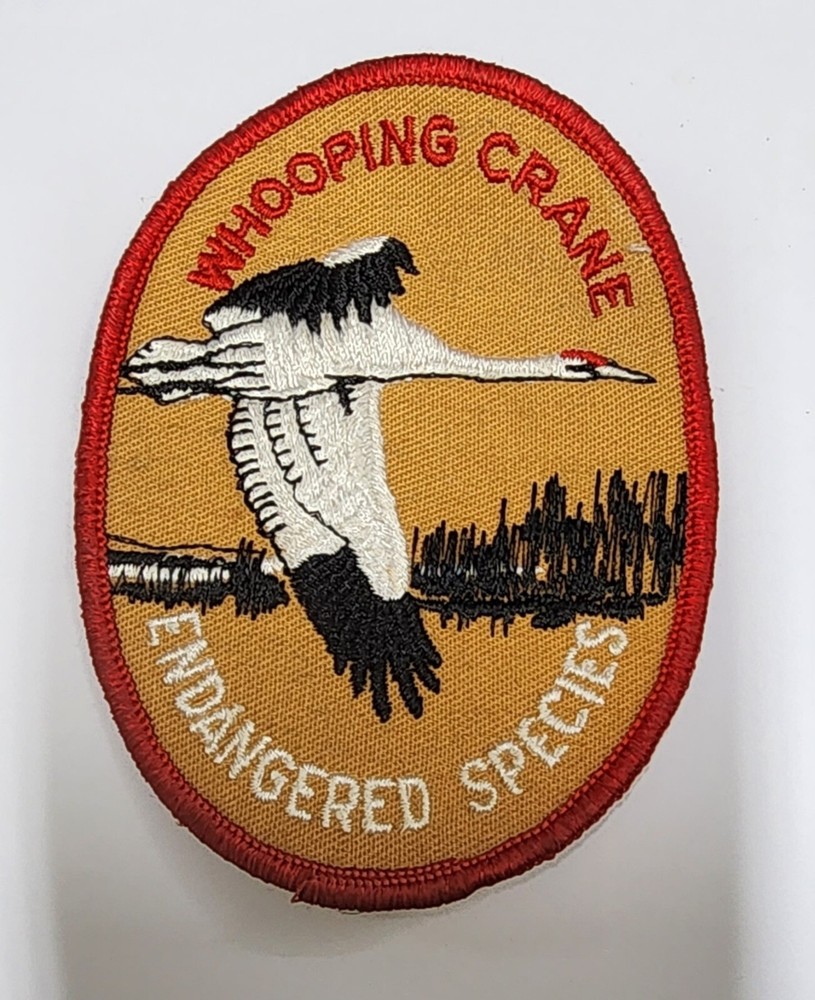WHOOPING CRANE ENDANGERED SPECIES Patch nice and rare  canvas
