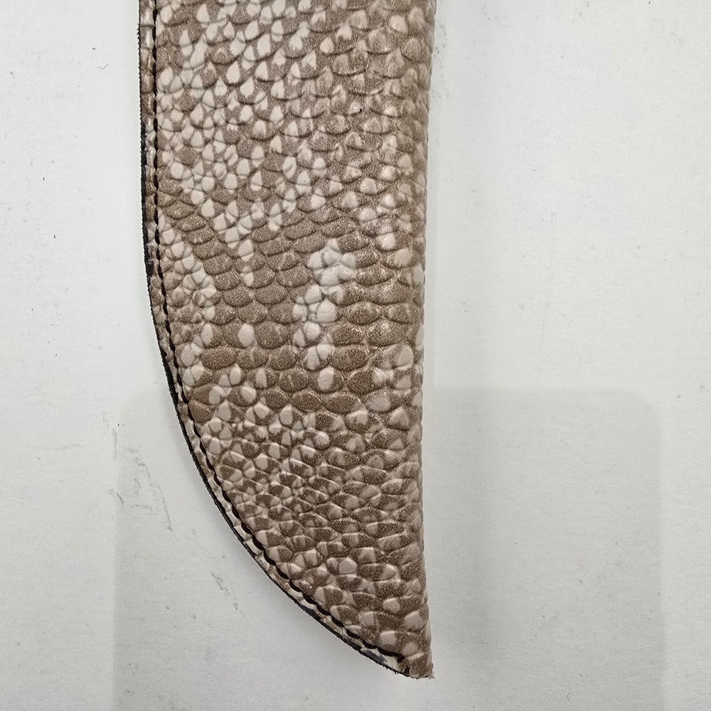 Buck Knives 119 Sheath Right Pull Faux Beige python skin leather sheath only