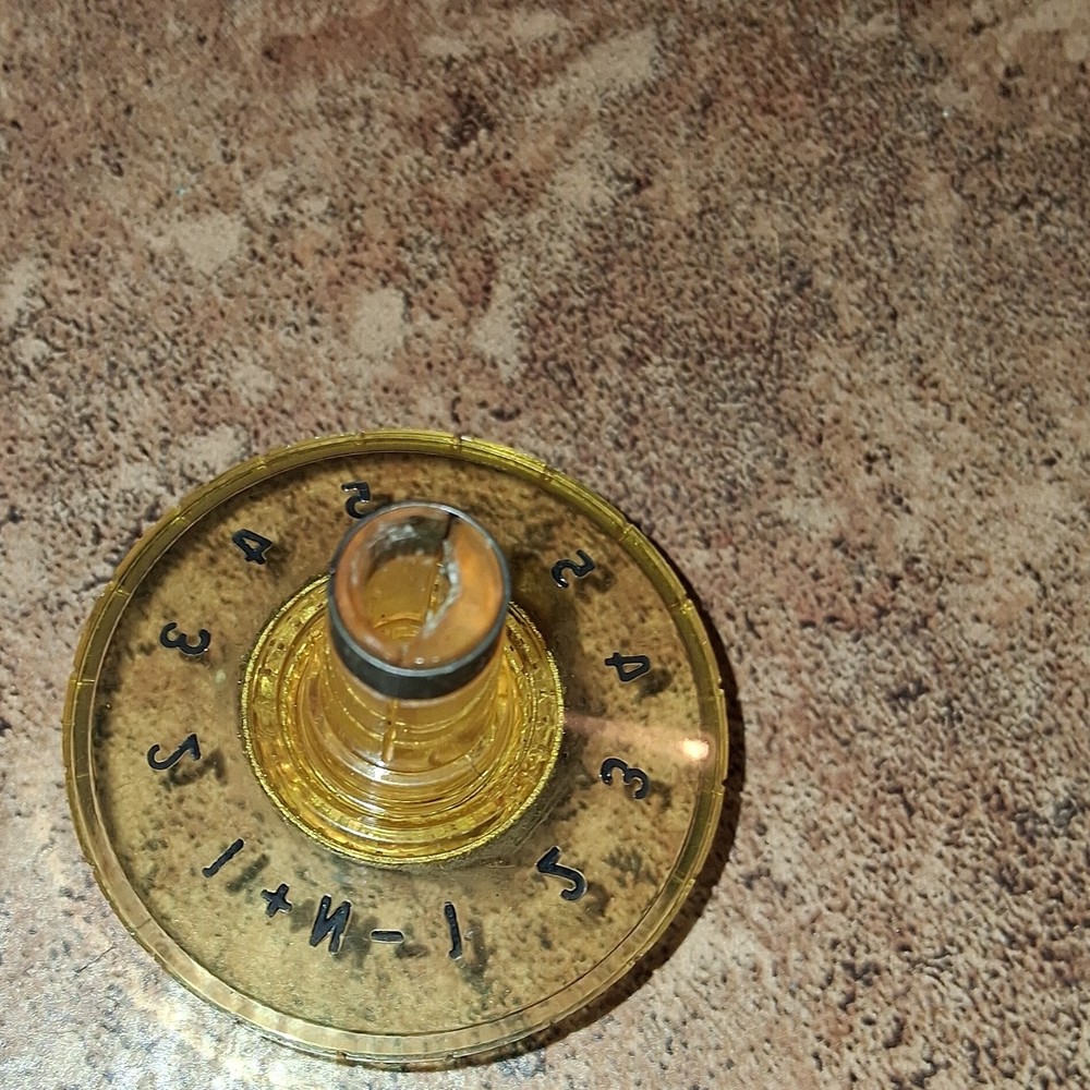 Vintage Record Player Turntable Knob Gold Clear Numbered Dial Control