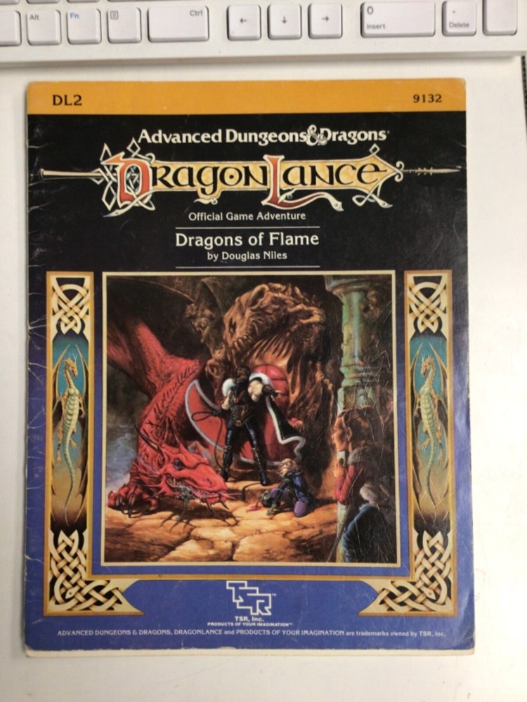 DRAGON LANCE DRAGONS OF FLAME DL2 ADVANCED DUNGEONS & DRAGONS PREOWNED