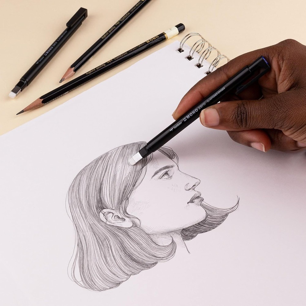 Mono Zero Rectangle Eraser Pack: Precision Tip & 2 Refills for Clean Corrections