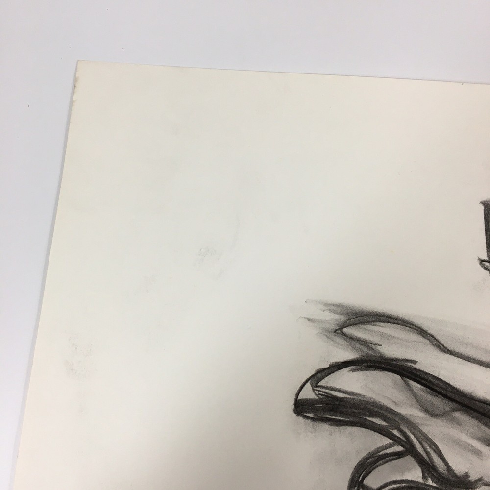 Kip Gresham Unsigned Original Charcoal Drawing Gymnast Curwen Archive #1