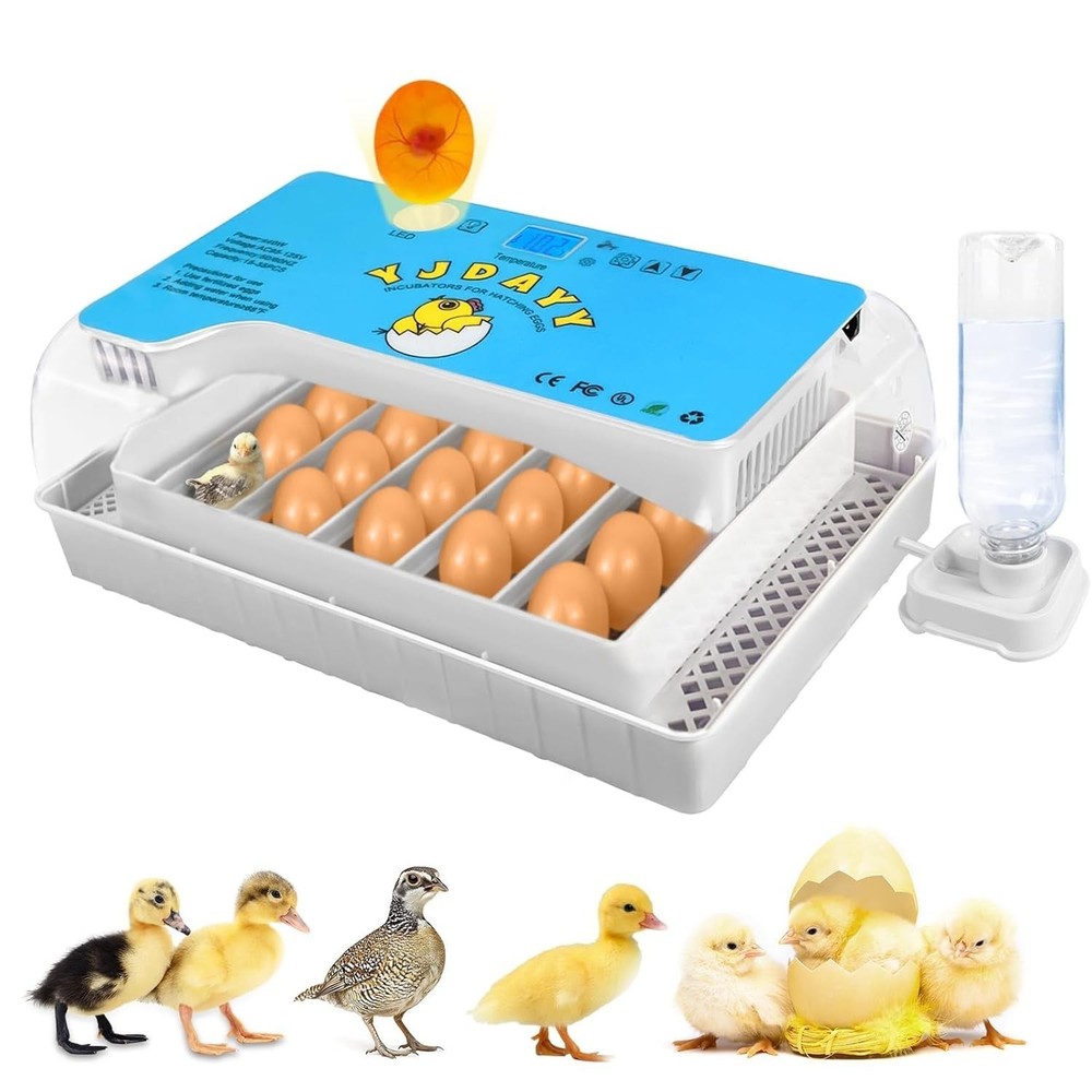 15-35 Eggs Incubator with Automatic Egg Turning and ℉Temperature Display LED Can