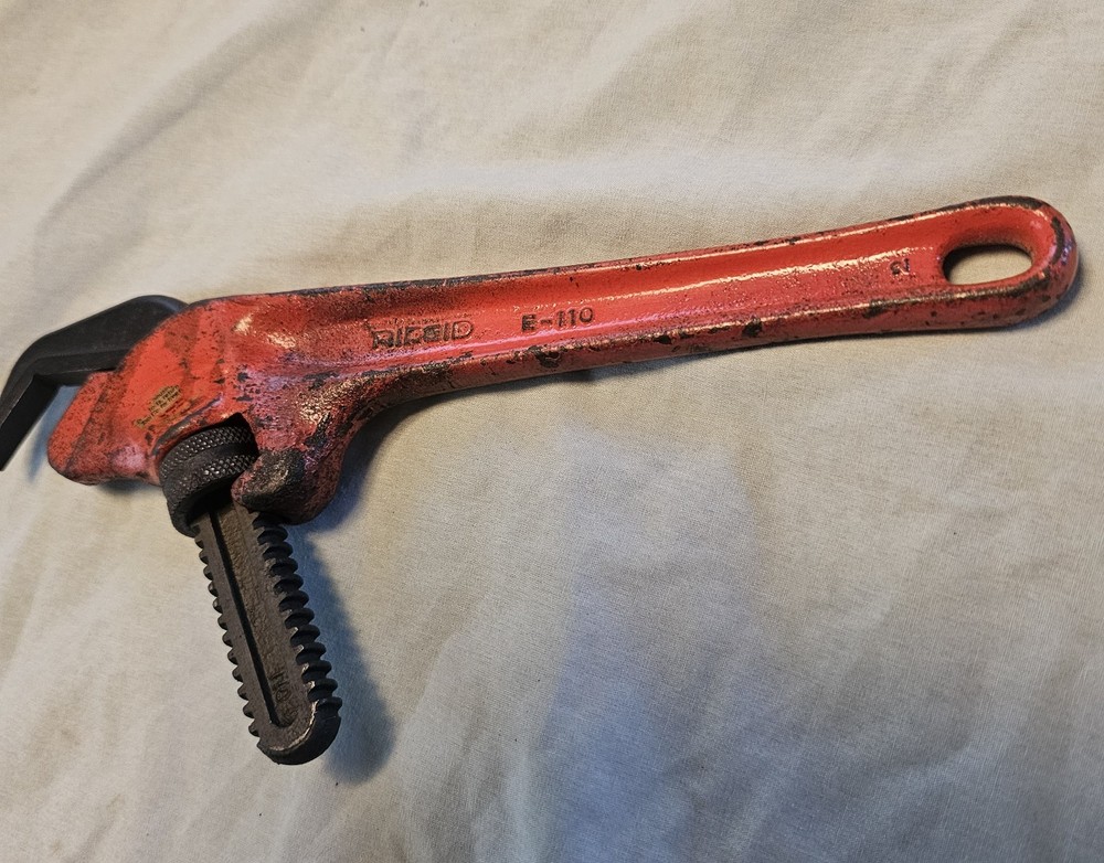 Ridgid Offset Hex Nut Pipe Wrench Smooth Jaw E-110 Elyria OH USA