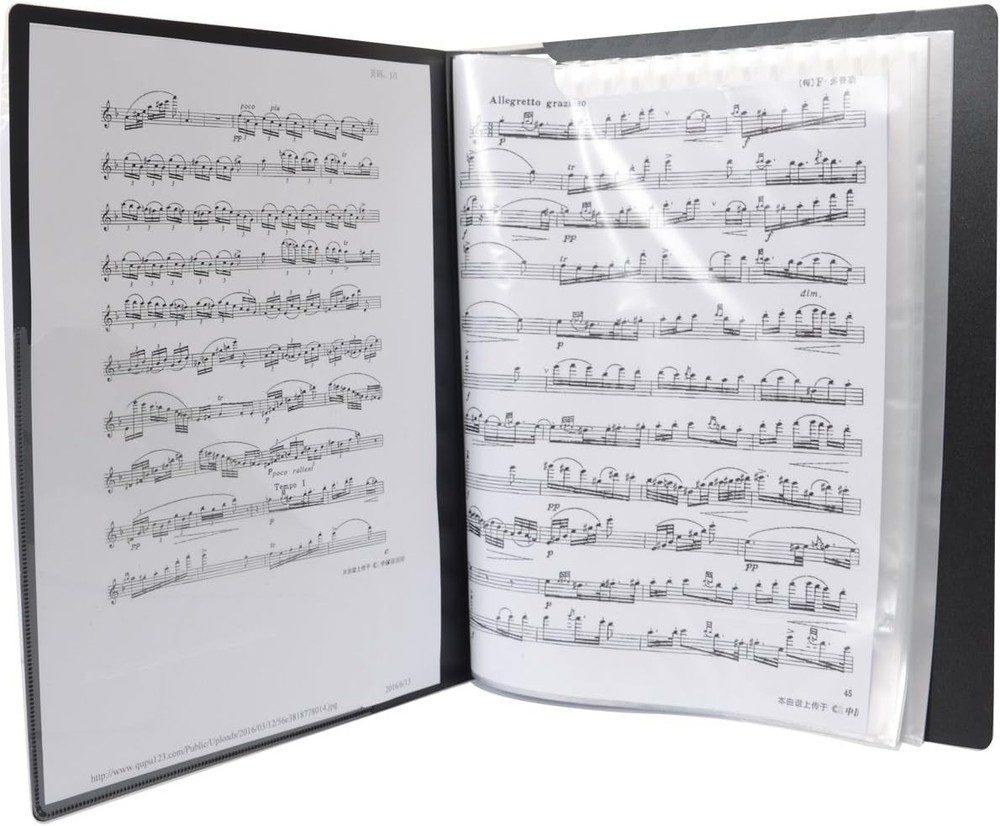 WOGOD Music Sheet File Paper Documents Storage Folder Holder Folder-black