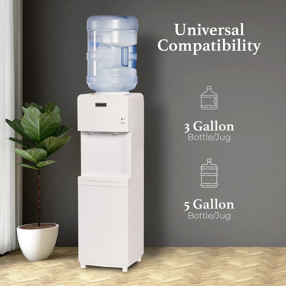 Top Loading Water Cooler with Removable Drip Tray & Energy-Saving Features- W...
