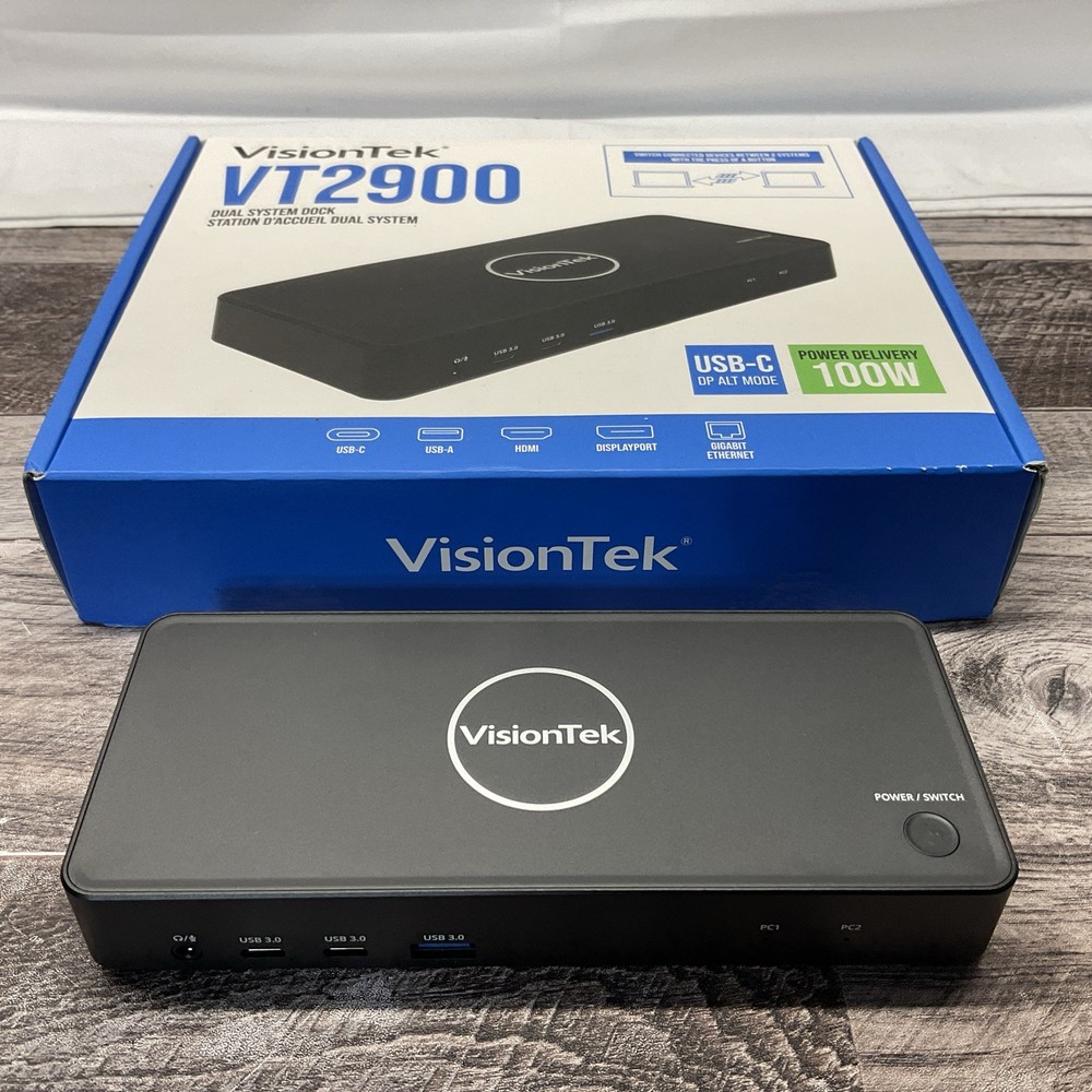 VisionTek VT2900 USB-C Docking Station New Open Box