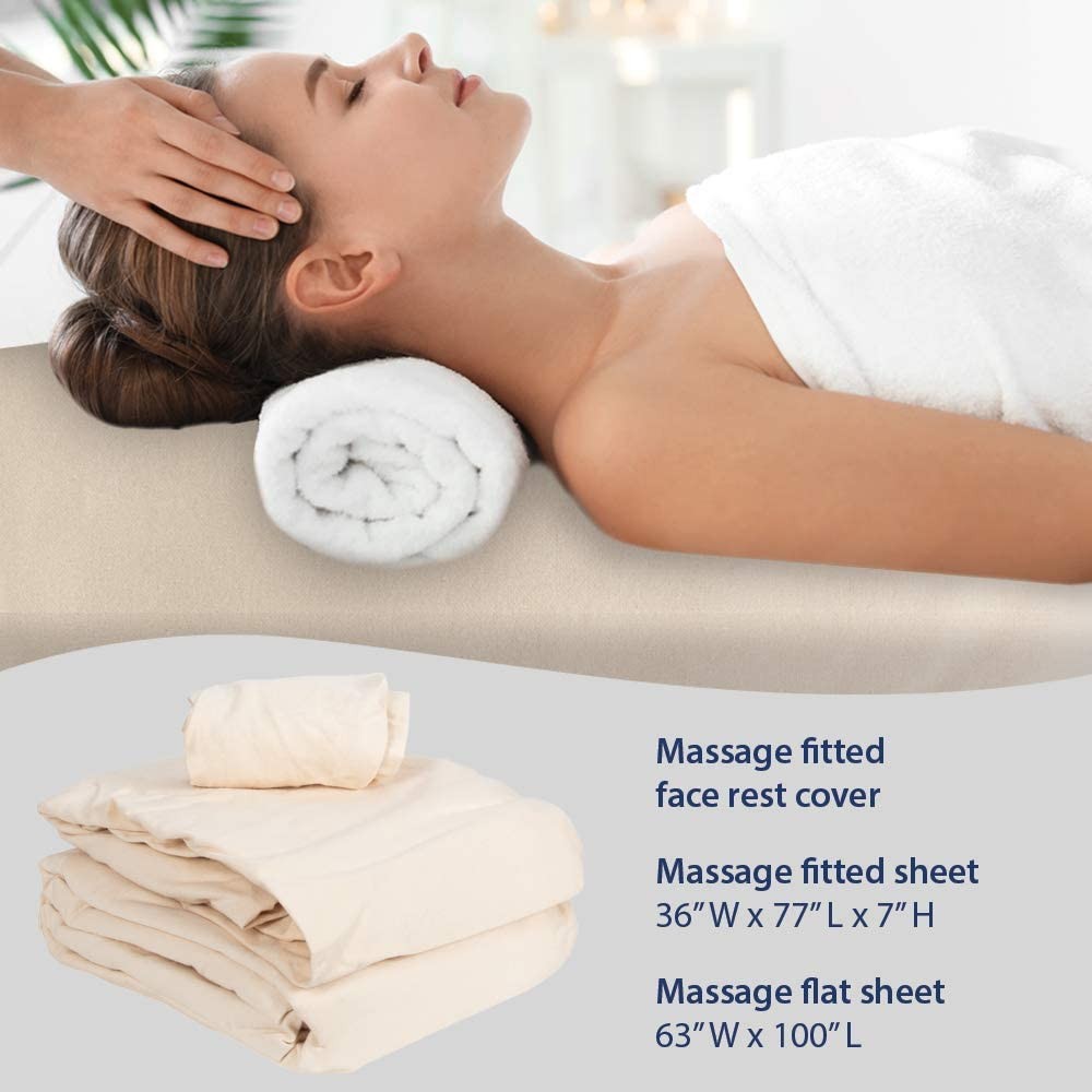 ForPro Premium Flannel 3-Piece Massage Sheet Set for Massage Tables, Includes...