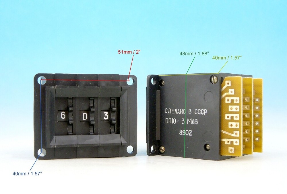 1 x BCD Thumbwheel Rotary Binary Switch 10 digits 6 letter hex decimal counter