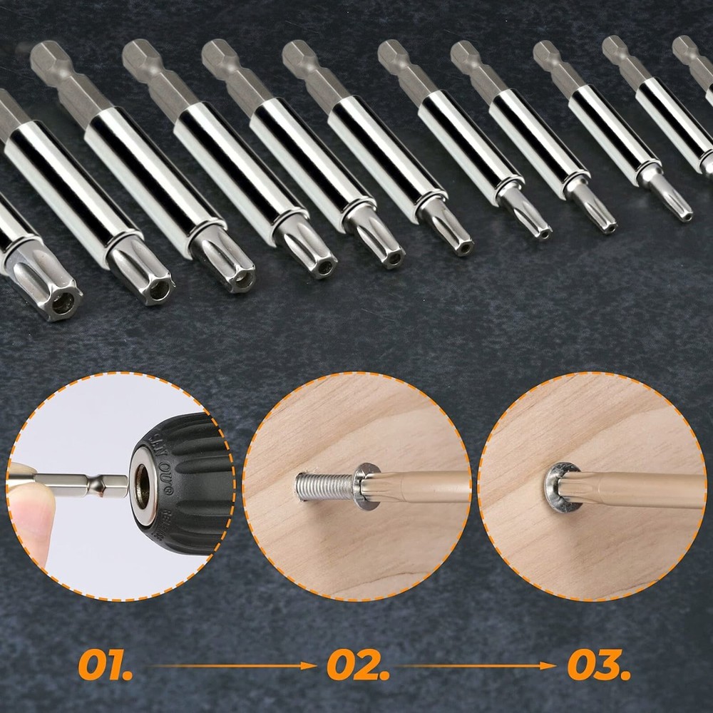 33 Tamper Proof Security Torq Hex Star Spanner Tri Wing Screwdriver Kit
