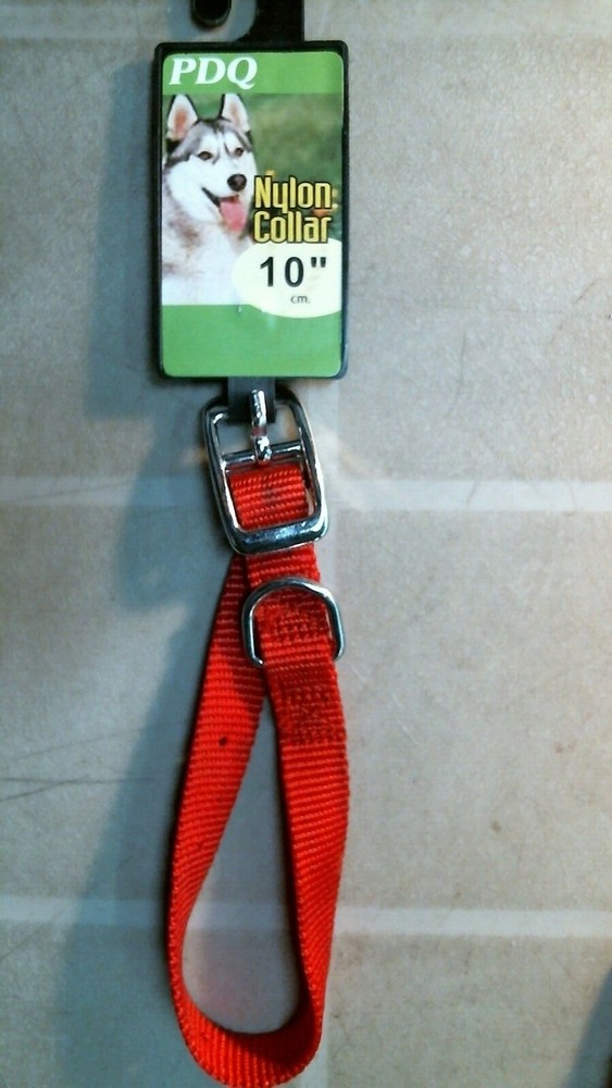 PDQ  10" Nylon Collar, Red   (29301)  FS