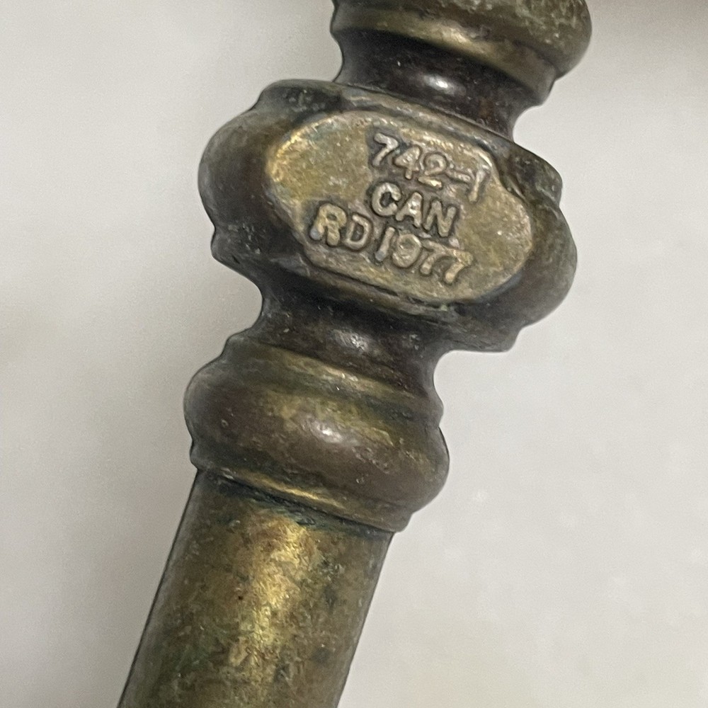 Amerock Vintage Cabinet Handle Drawer Pull Burnished Solid Brass 742-1