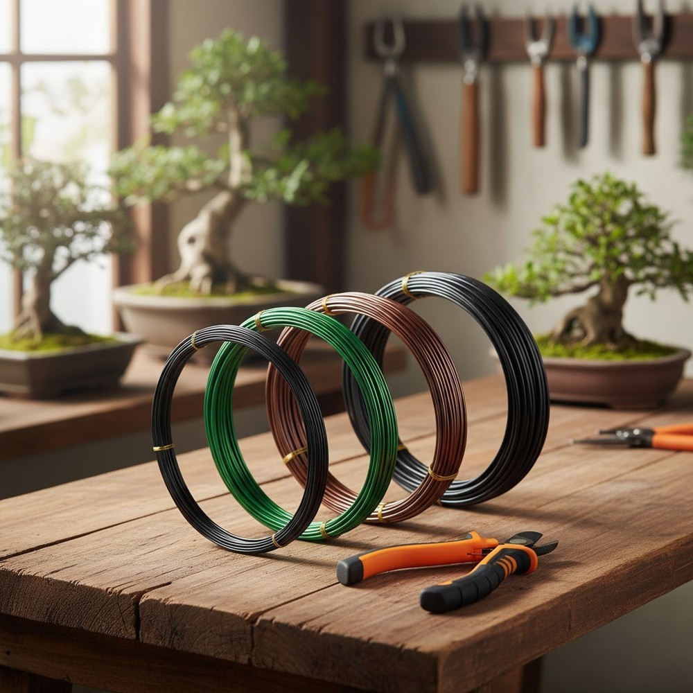 Bonsai Wire Set with 5 Rolls in Different Colors and Sizes for Tree Training
