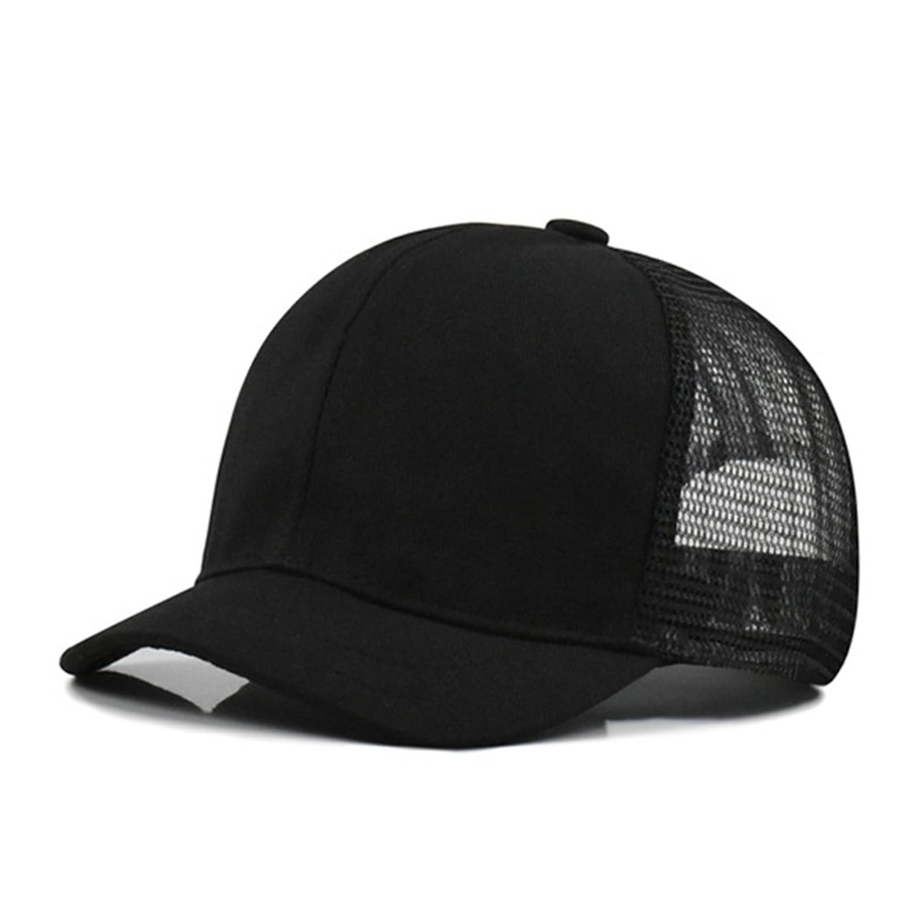 Short Brim Mesh-Back Baseball Cap Adjustable Washed Breathable Cotton Unconst...