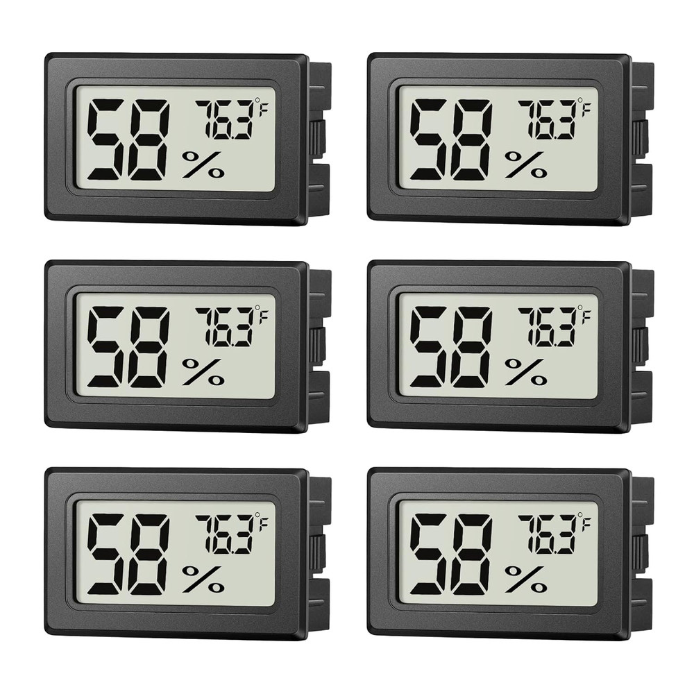6 Pack Mini Digital Hygrometer Thermometer, Indoor Humidity & Temperature Gauge