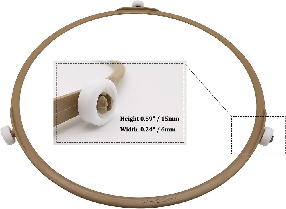 8.7" Microwave Turntable Ring - 15mm Rollers, Durable 2-Pack Replacement Parts