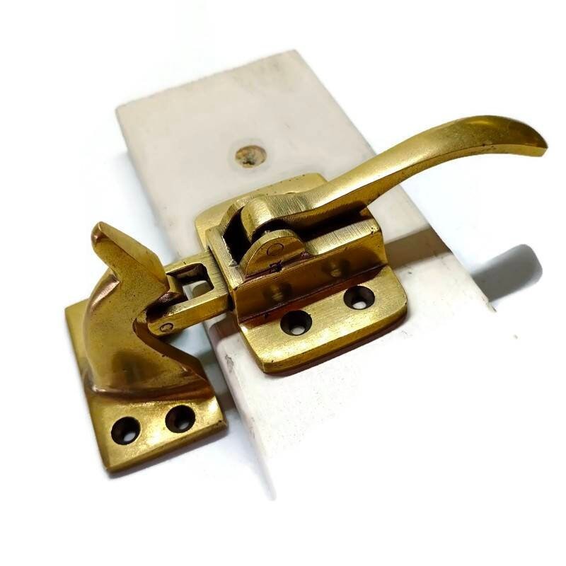6 sets 1/2" offset Solid Brass Rare 5" Ice Box Catch Lever old style kitchen