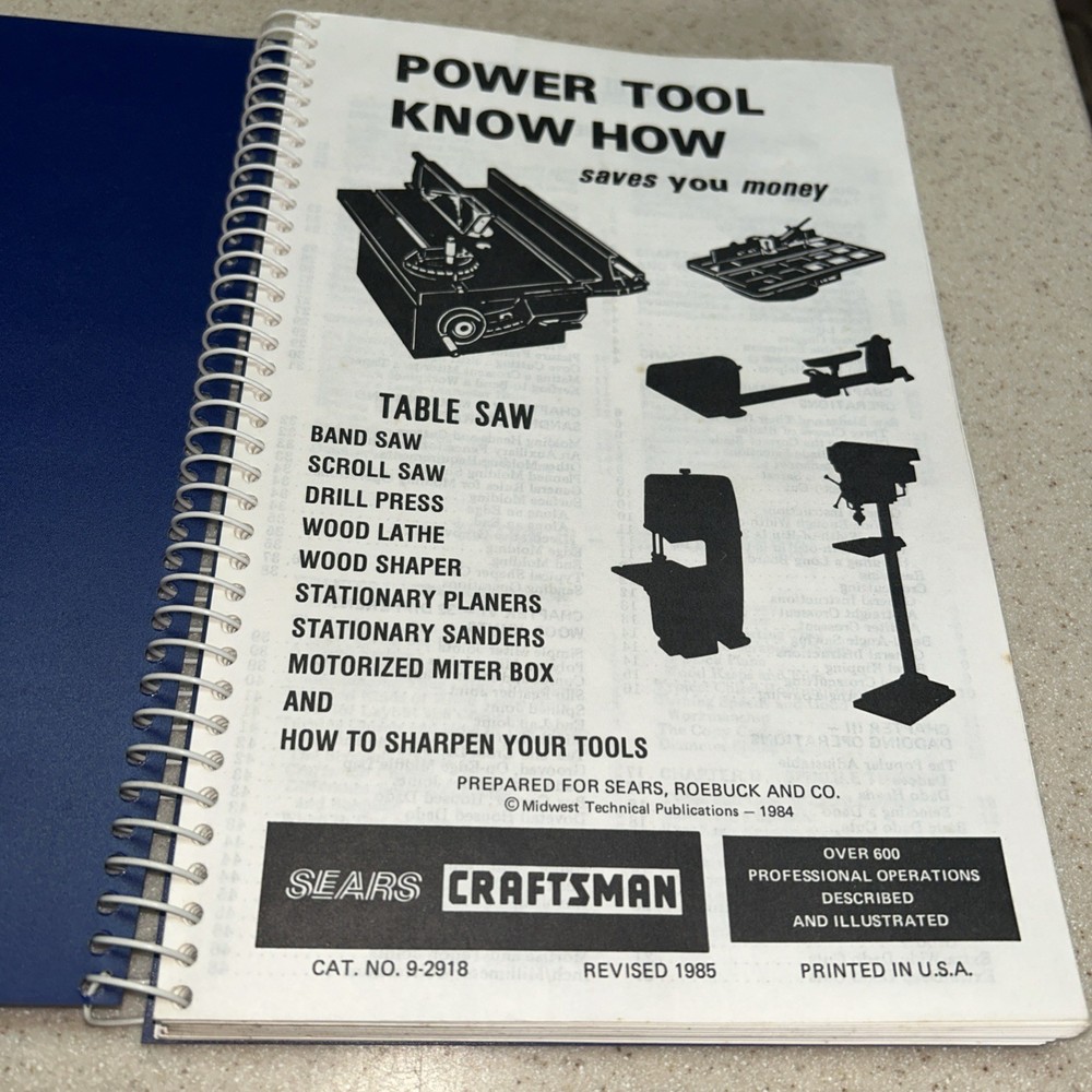 NOS VINTAGE SEARS CRAFTSMAN POWER TOOL KNOW HOW BOOK