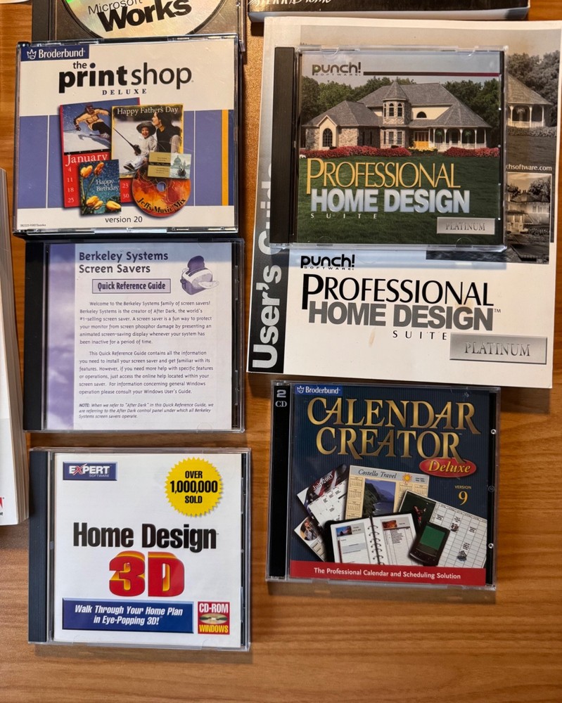 Lot of PC Software, Photoshop Elements, MS Office Windows 95, language, design