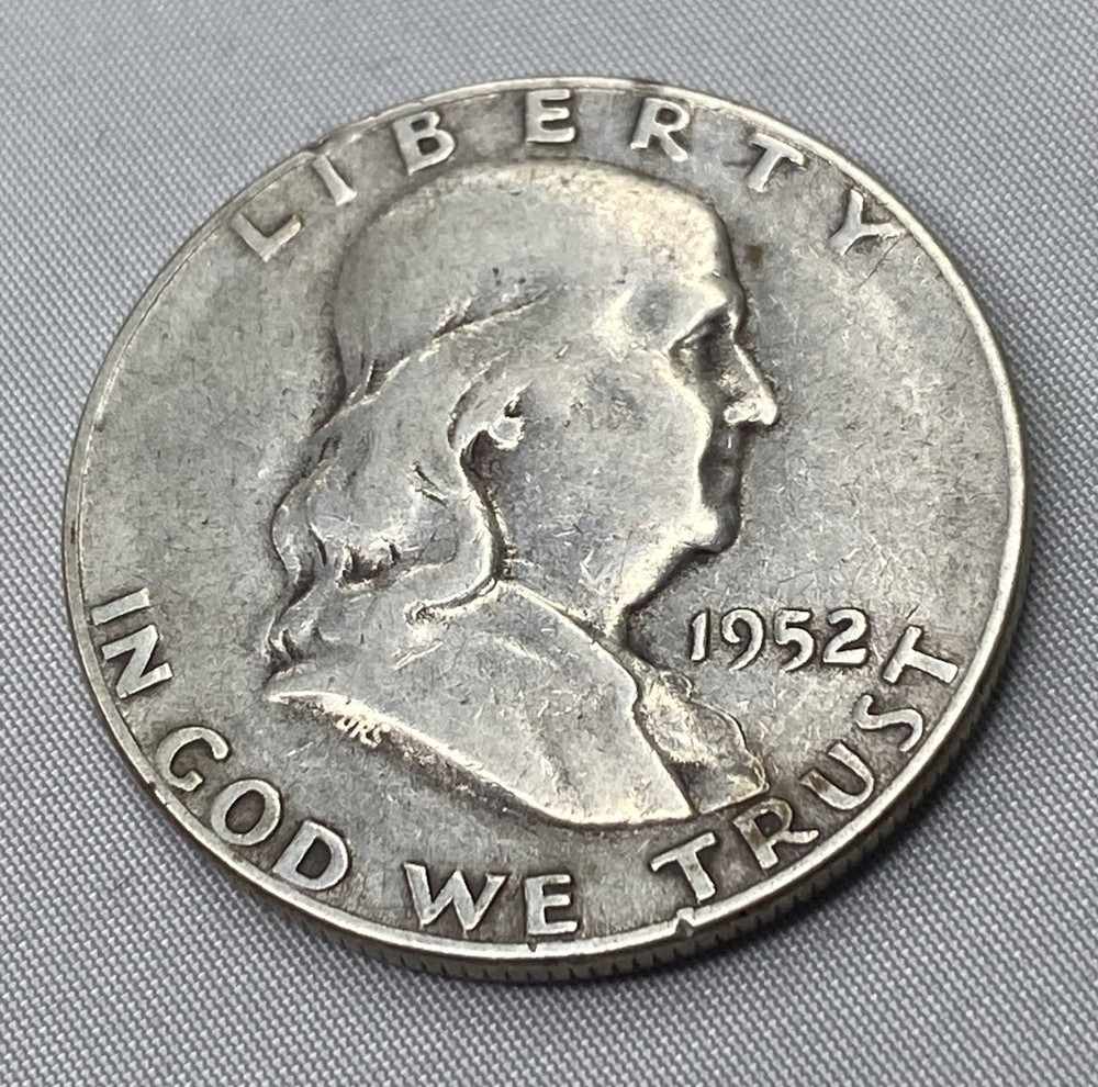 1952 Franklin Half Dollar S Silver Coin 90%