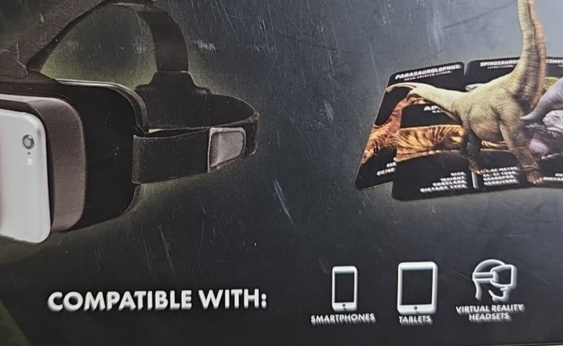 NEW 4D+ Dinosaur Experience Augmented Reality Cards + VR Virtual Reality Headset