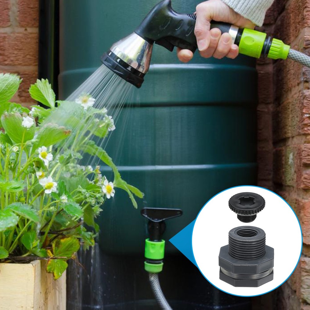 Bulkhead Fitting with Plug G 1/2 Double Threaded Bulkhead Water Tank Connector