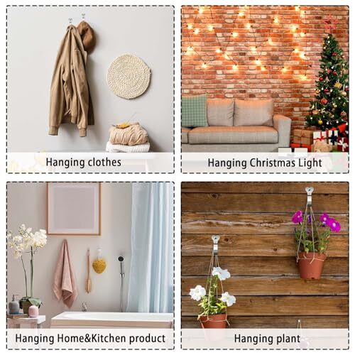 40 Pack Light Hanger Hooks Stainless Steel Screw In Hooks for String Lights