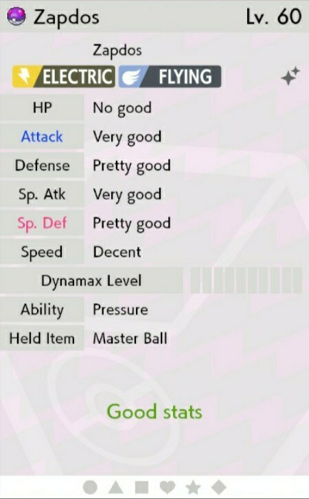 ✨Shiny✨ Zapdos Original For Pokémon Sword & Shield