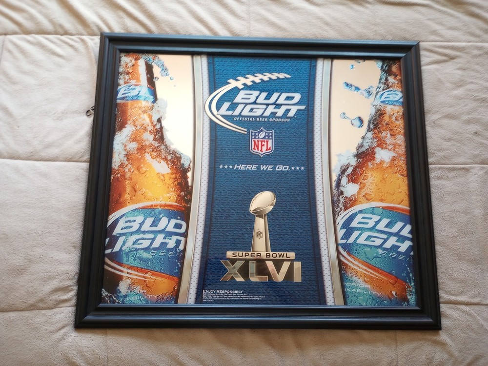 Bud Light Superbowl XLVI Mirror 32 " X 28"