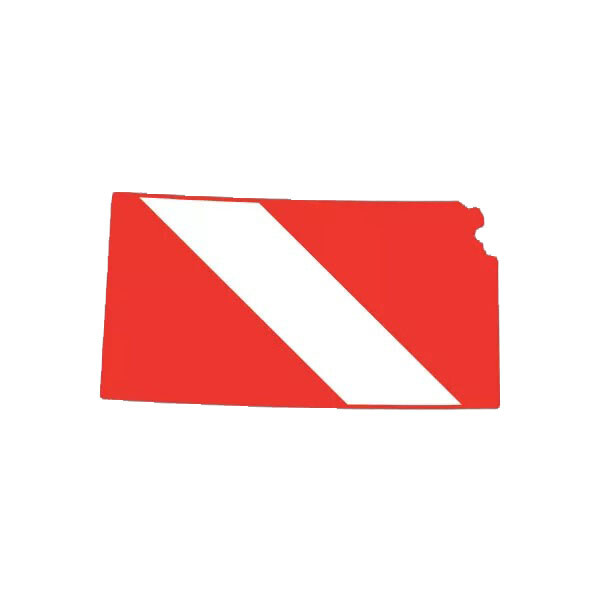 Kansas State Shaped Diver Down Flag Sticker