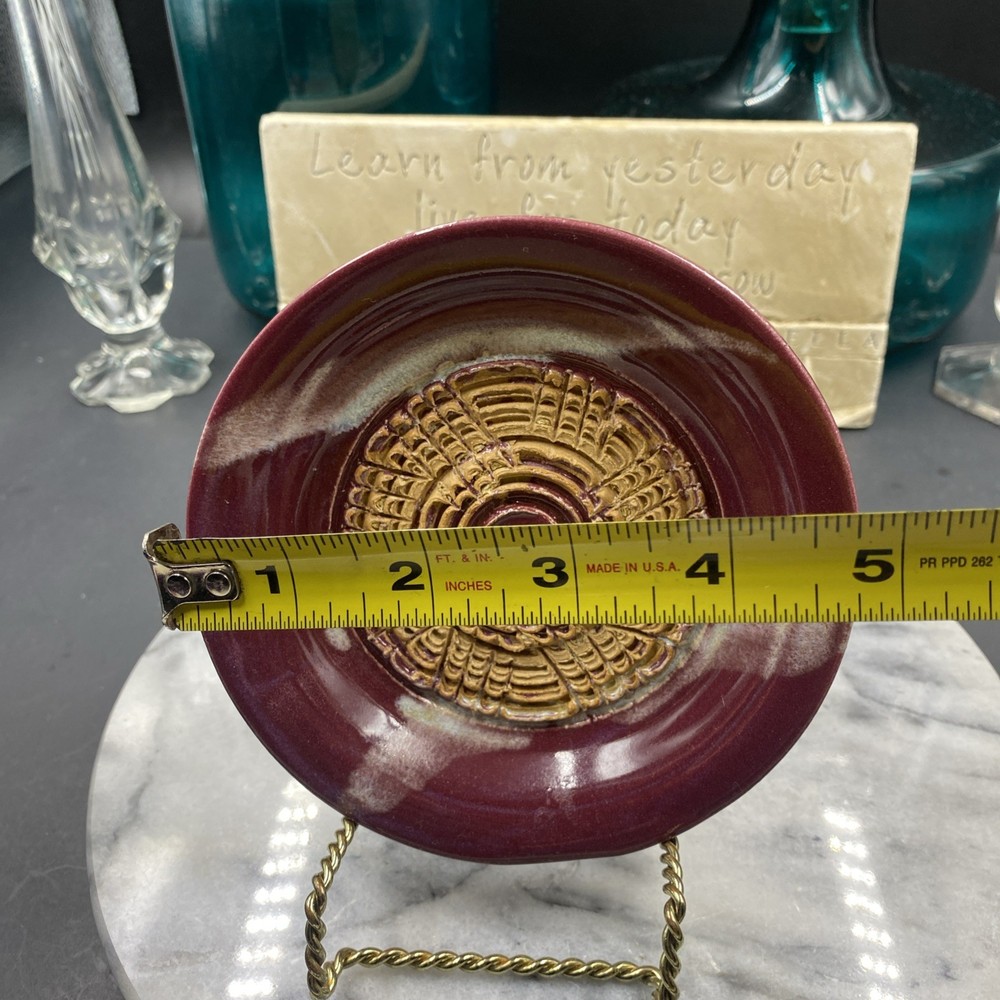 Ceramic Garlic Grater Zester Plate Signed