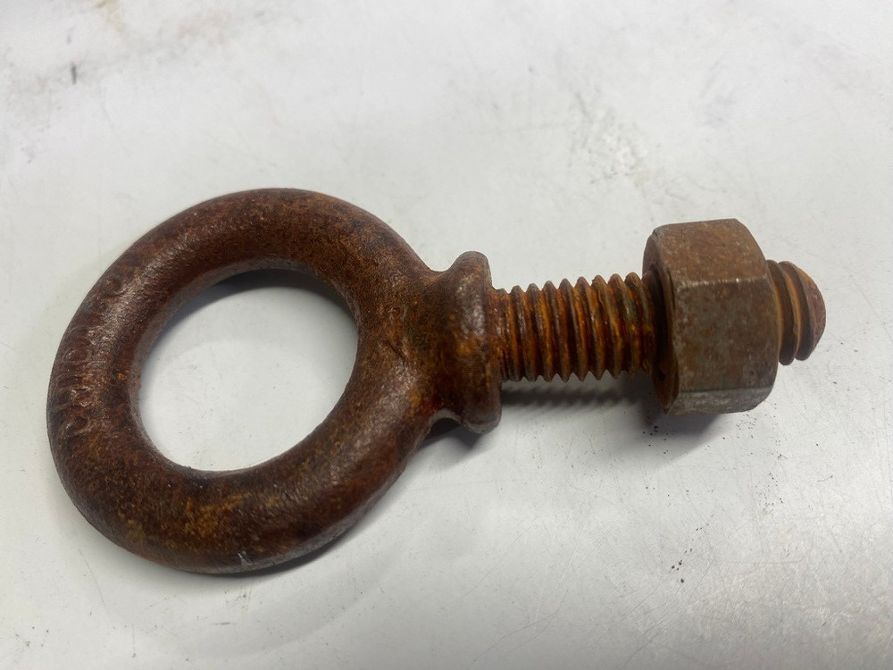 Rusty Crusty 2" outer diameter 1" hole SHOULDER EYE BOLT with 1/2" Coarse nut