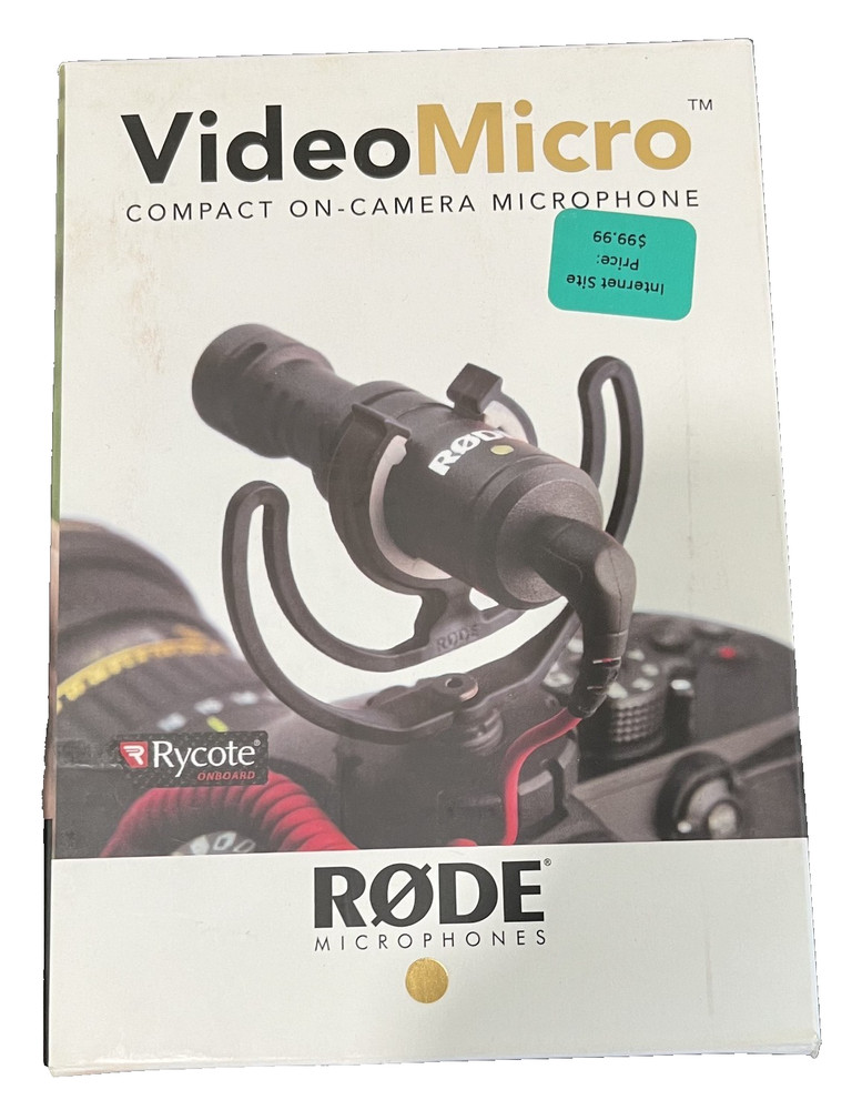 Rode Microphones VideoMicro Compact On-Camera Microphone New Unopen Box